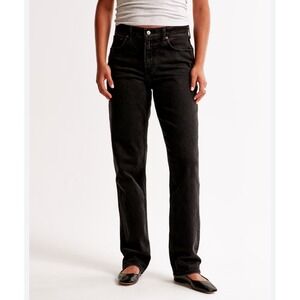 Abercrombie & Fitch The 90s Slim Straight Ultra High Rise Black Jeans